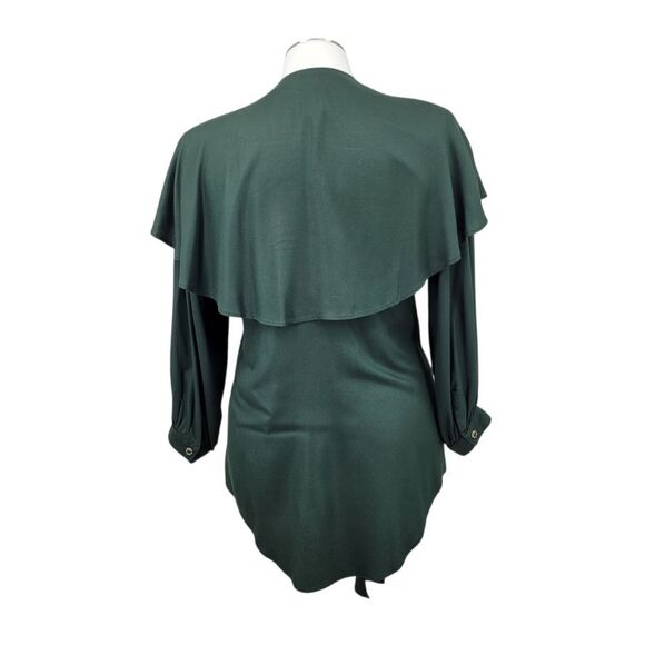 Christie of California Vintage Dark Green Capelet Blouse Renaissance Fairycore - Picture 3 of 15